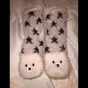 Adorable Fuzzy socks fits women’s shoe size 6-7.5